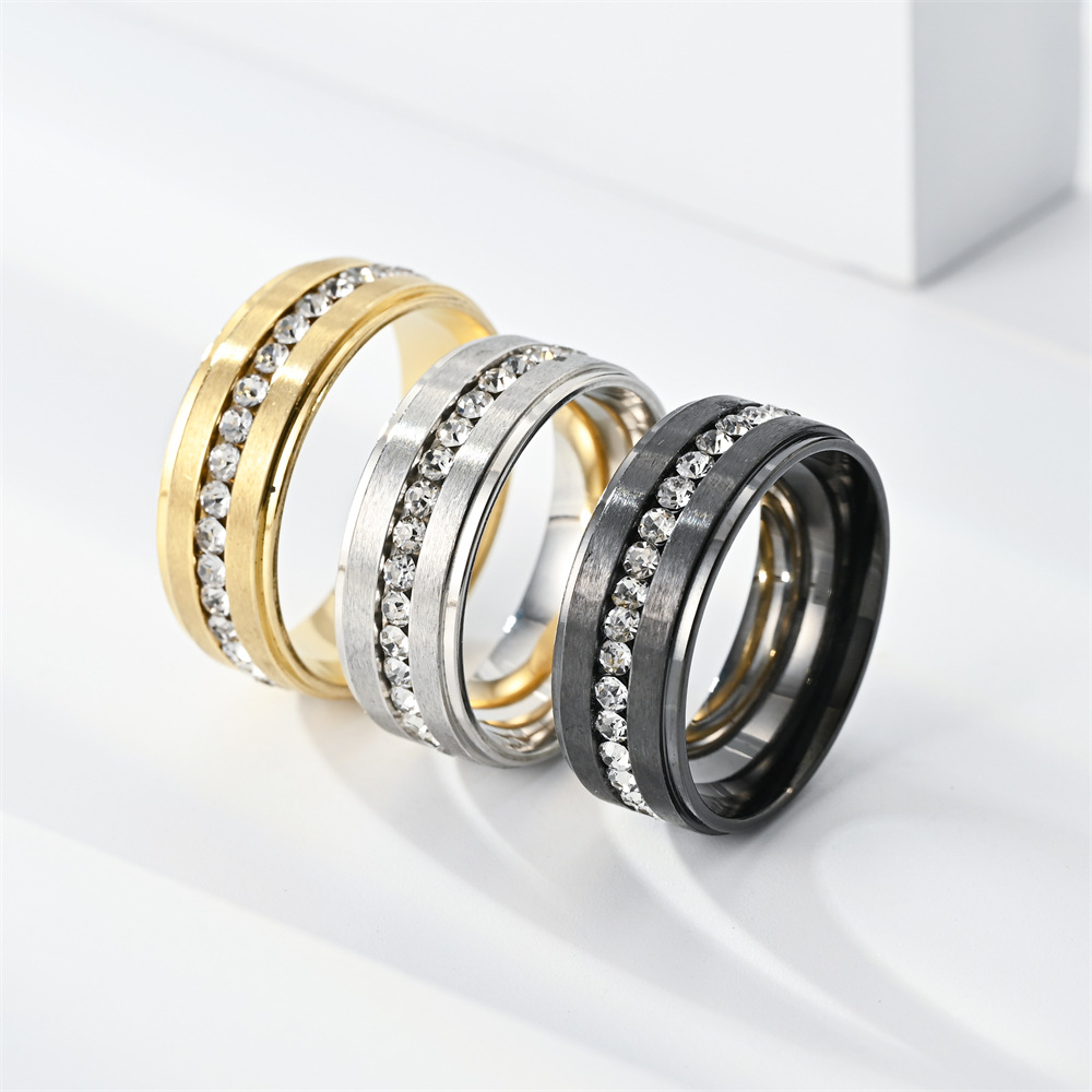 Men'S Accessories Gift Ideas - Pierścionki ze stali nierdzewnej z diamentami
