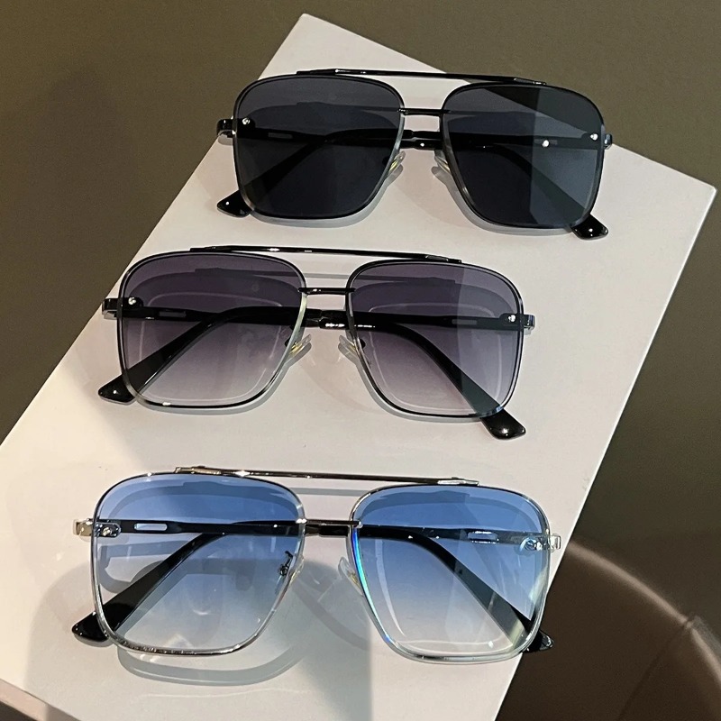 Men'S Accessories Glasses - Kwadratowe okulary przeciwsłoneczne męskie, metalowa oprawka,