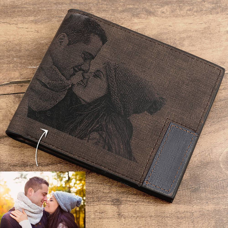 Bifold Leather Wallet - Niestandardowy portfel ze skóry PU męski